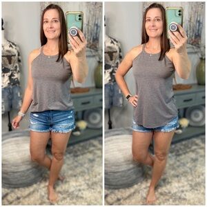 Tri Rocker Tank Floaty Summer Tank Top Light Gray 2320